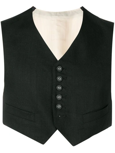 Pre-owned Jean Paul Gaultier Vintage Cropped Waistcoat In Black