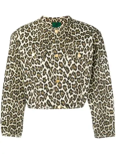 Pre-owned Jean Paul Gaultier Vintage Leopard Print Cropped Jacket In Brown