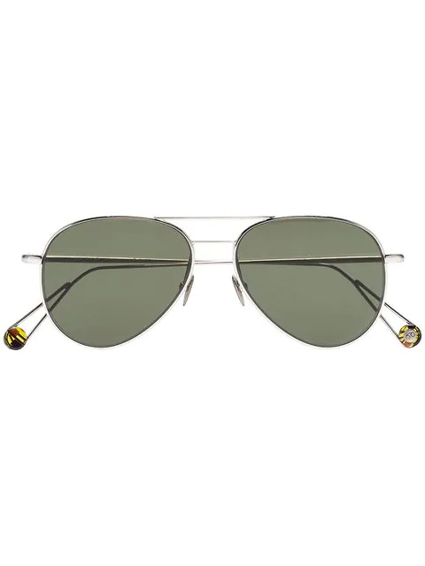 Ahlem 22k Gold Plated Pantheon Aviator Sunglasses In Black | ModeSens