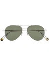 Ahlem 22k Gold Plated Pantheon Aviator Sunglasses In Black