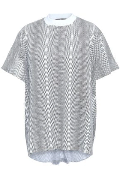 Adidas By Stella Mccartney Woman Snake-print Mesh T-shirt White