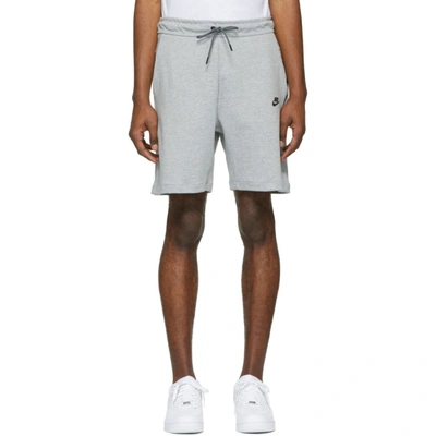 Nike Grey Tech Fleece Nsw Shorts In 063 Dkgrey