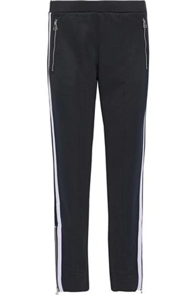 Rag & Bone Milo Zip-detailed Striped French Terry Track Pants In Black