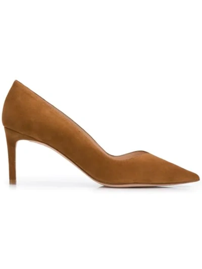Stuart Weitzman Anny Pointed Pumps In Brown