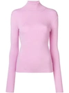Joseph Slim-fit Silk-blend Turtleneck Jumper In Pink