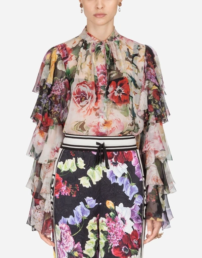 Dolce & Gabbana Printed Silk Shirt In Floral Print