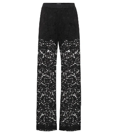 Valentino Heavy Lace Pajama Pants In Black