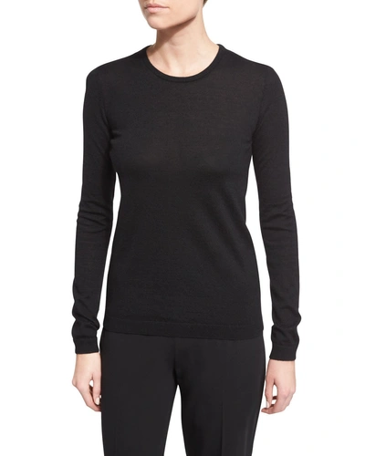 Ralph Lauren Long-sleeve Cashmere Crewneck Sweater, Black