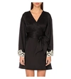 La Perla Women's Vestaglia Corta Silk Robe In Black / Ivory