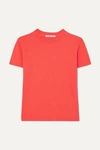 Agolde Short-sleeve Cotton Cropped Baby Tee In Orange