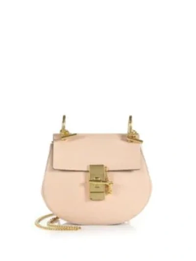 Chloé Women's Mini Drew Leather Saddle Bag In Cement Pink