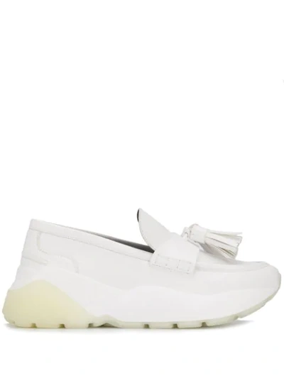 Stella Mccartney Faux-leather Flatform Loafers In White