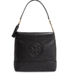 Tory Burch Fleming Quilted Leather Hobo Bag In Black
