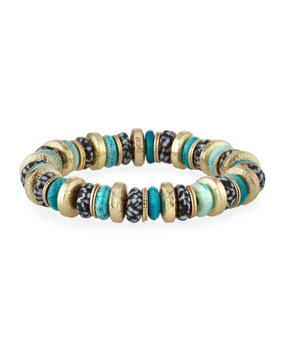 Akola Bone & Glass Stretch Bracelet In Multi