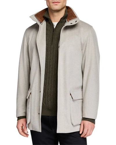 Loro Piana Winter Voyager Cashmere Storm System Coat In Desert Rose
