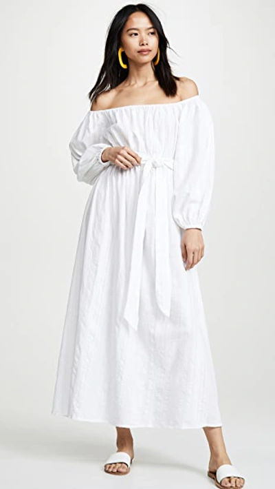 Mara Hoffman Net Sustain Malika Off-the-shoulder Textured-organic Cotton Maxi Dress In White