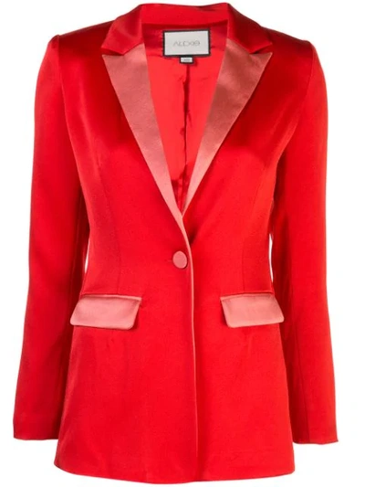 Alexis Nevra Satin Single-button Blazer In Red