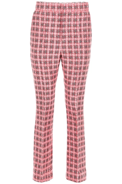 Marni Tweed Trousers In Red,white,black
