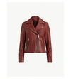 Allsaints Dalby Leather Biker Jacket In Brick Red