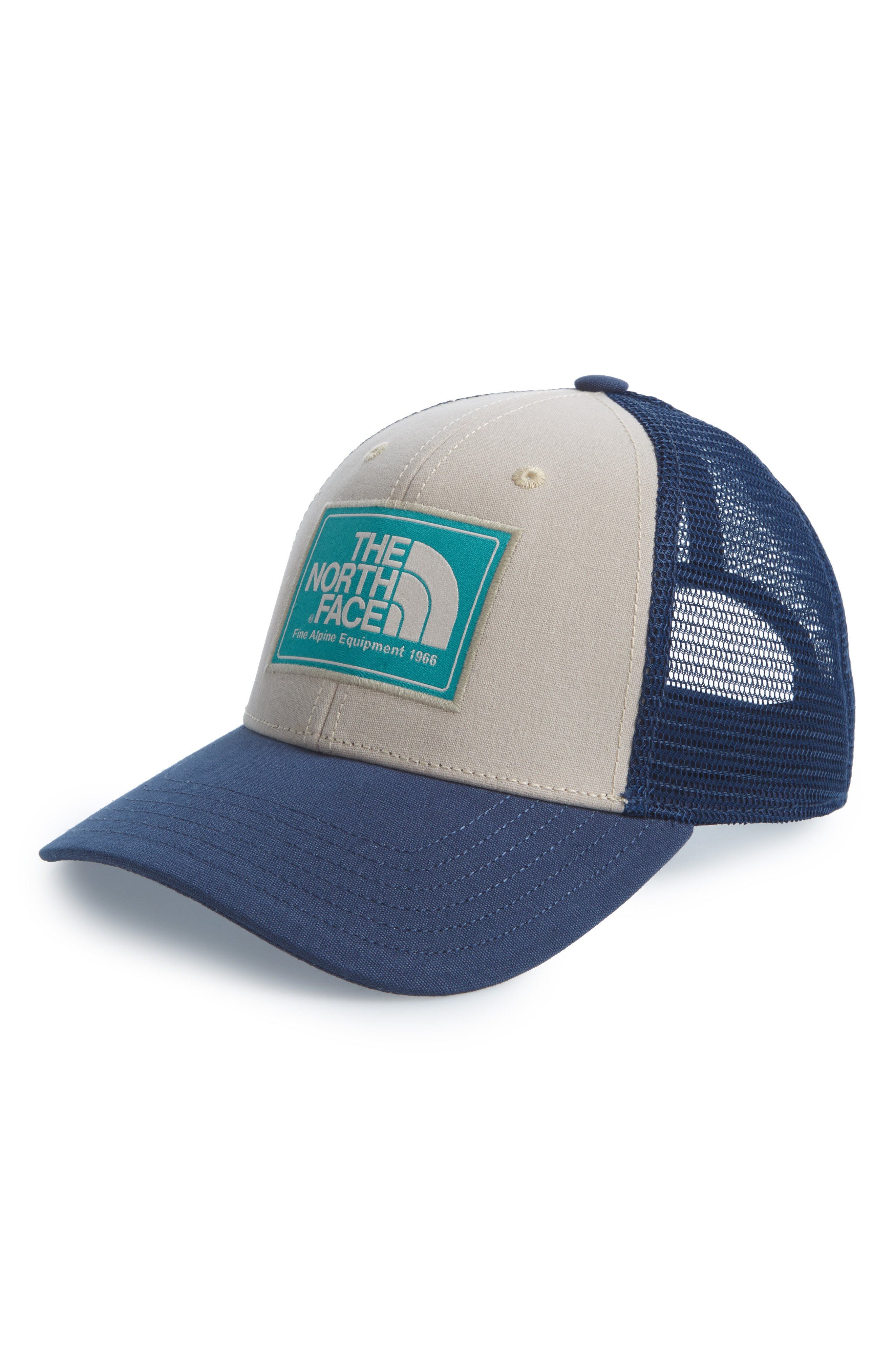 The North Face Mudder Trucker Hat - Beige In Beige/ Blue/ Green | ModeSens