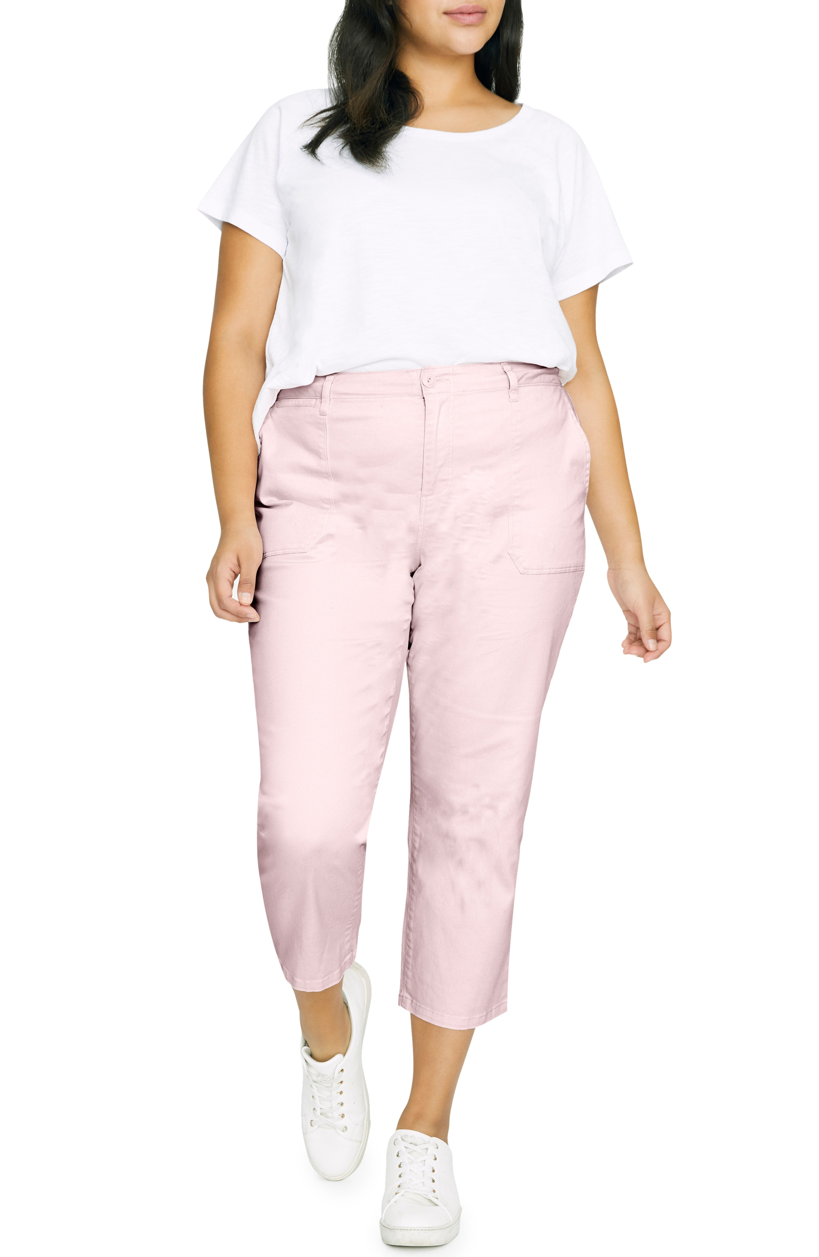 Sanctuary Peace Crop Chino Pants In Washed Cherry Blossom Modesens