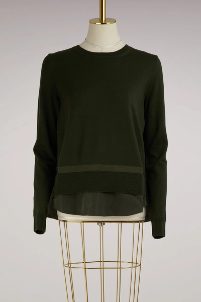 Moncler Wool Sweater In Military