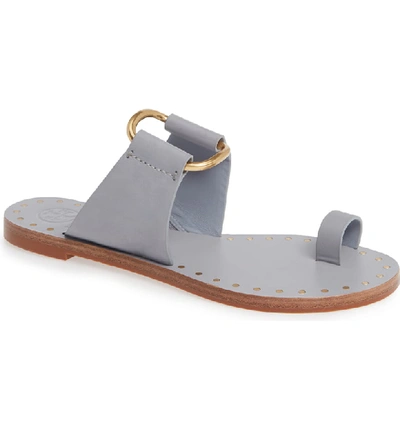 Tory Burch Women's Ravello Studded Leather Slide Sandals In Cloud Blue