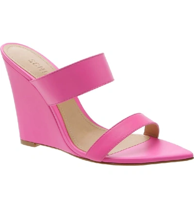 Schutz Women's Soraya High-heel Wedge Sandals In Neon Pink Nappa Leather