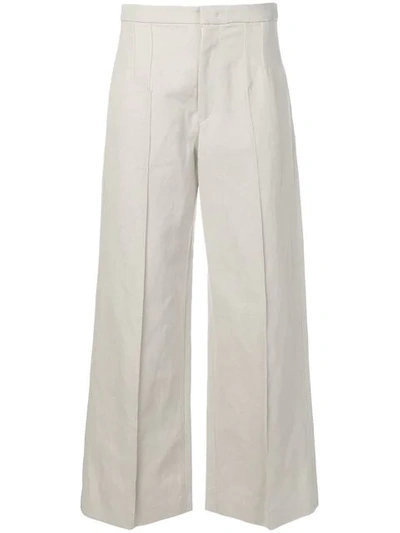 Isabel Marant Keeve Wide-leg Cotton-blend Trousers In Neutrals