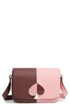 Kate Spade Small Nicola Colorblock Leather Shoulder Bag In Roasted Fig/ Rococo Pink