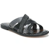 Sam Edelman Glennia Slide Sandal In Dark Pewter/ Black Leather