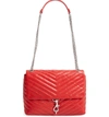 Rebecca Minkoff Edie Metallic Leather Shoulder Bag - Red In Tomato