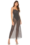 Superdown Dina Draped Maxi Dress In Black Polka Dot