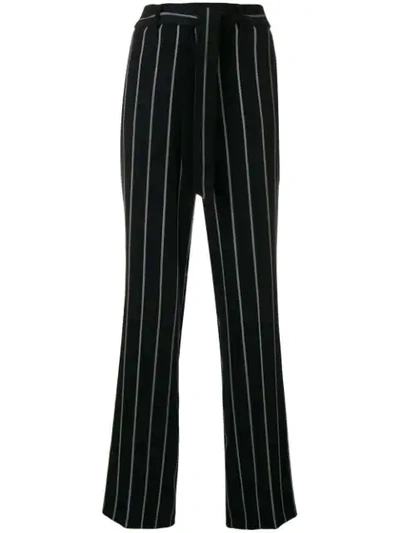 Cambio Striped Tailored Trousers In Black