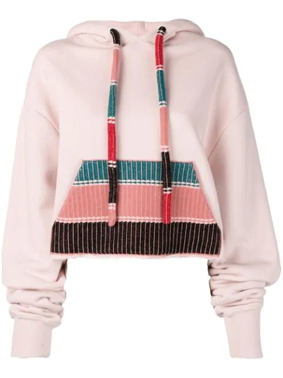 Alanui Knitted Pocket Hoodie In Pink