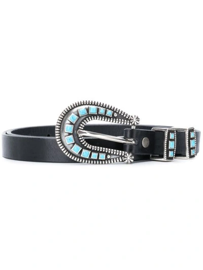 Alanui Embellished Buckle Western Belt In Black