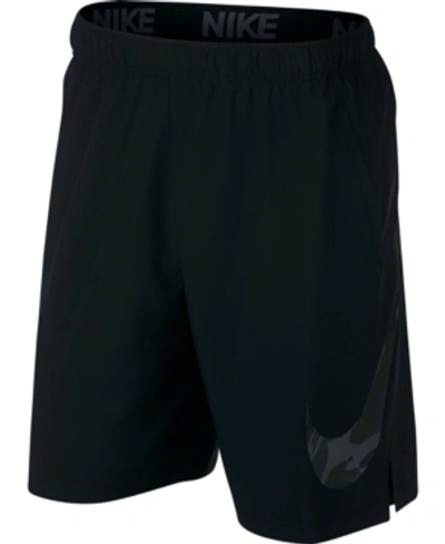 Nike Men's Flex Printed-logo 10" Shorts In Black