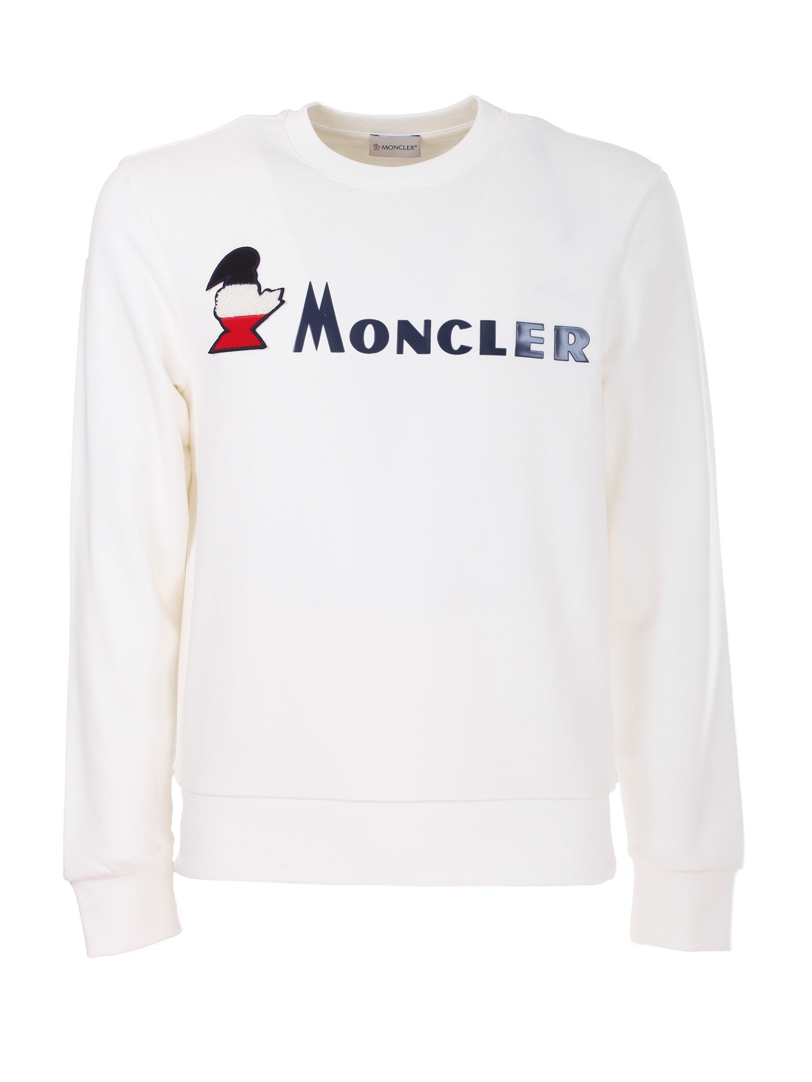 Moncler Crewneck Sweatshirt In Bianco | ModeSens