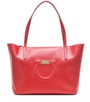 Ferragamo City Quilted Gancio Leather Tote - Red