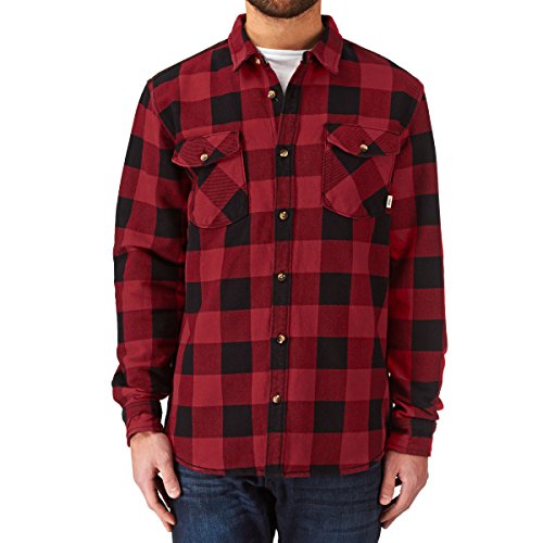 Vans Mens Hixon Jacket Button Down Plaid White Blue In Red Black Plaid