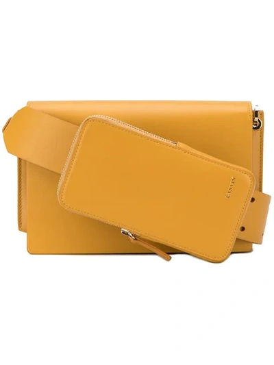 Lanvin Front Pouch Shoulder Bag In Yellow
