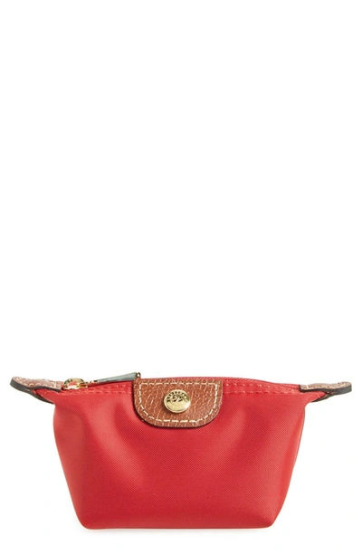 Longchamp 'le Pliage' Coin Purse In Red