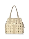 Mcm Women's Medium Liz Reversible Visetos Leather Shopper In Beige