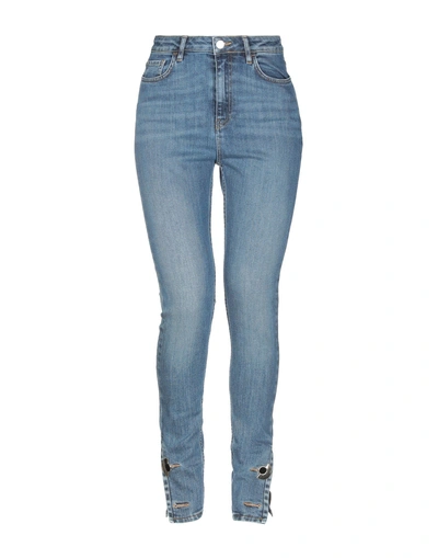 Anthony Vaccarello Denim Pants In Blue