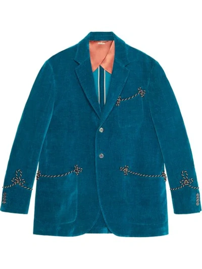 Gucci Velvet Jacket In Blue