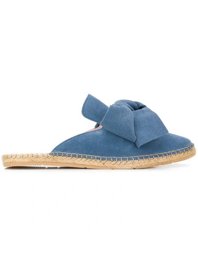 Manebi Bow Flat Espadrilles In Blue