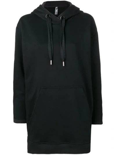 Adidas By Stella Mccartney Oversized Pullover Hoodie W/ Snake-print Sides In Black