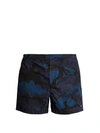 Valentino Camouflage-print Swim Shorts In Blue