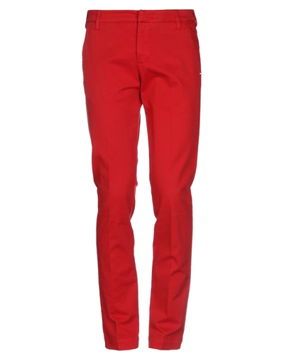Entre Amis Casual Pants In Brick Red