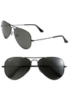 Ray Ban 'polarized Original Aviator' 58mm Sunglasses - Black/ Green P